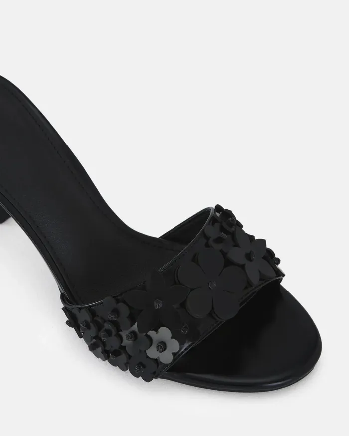 Women Party NOVO Shoes YEARNING BLACK Open Toe Heels