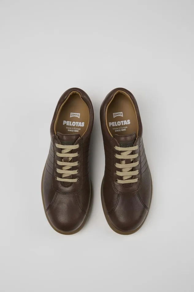 Women Pelotas Brown Leather Shoe Camper Casual Shoes Women Pelotas Brown Leather Shoe Camper Casual Shoes