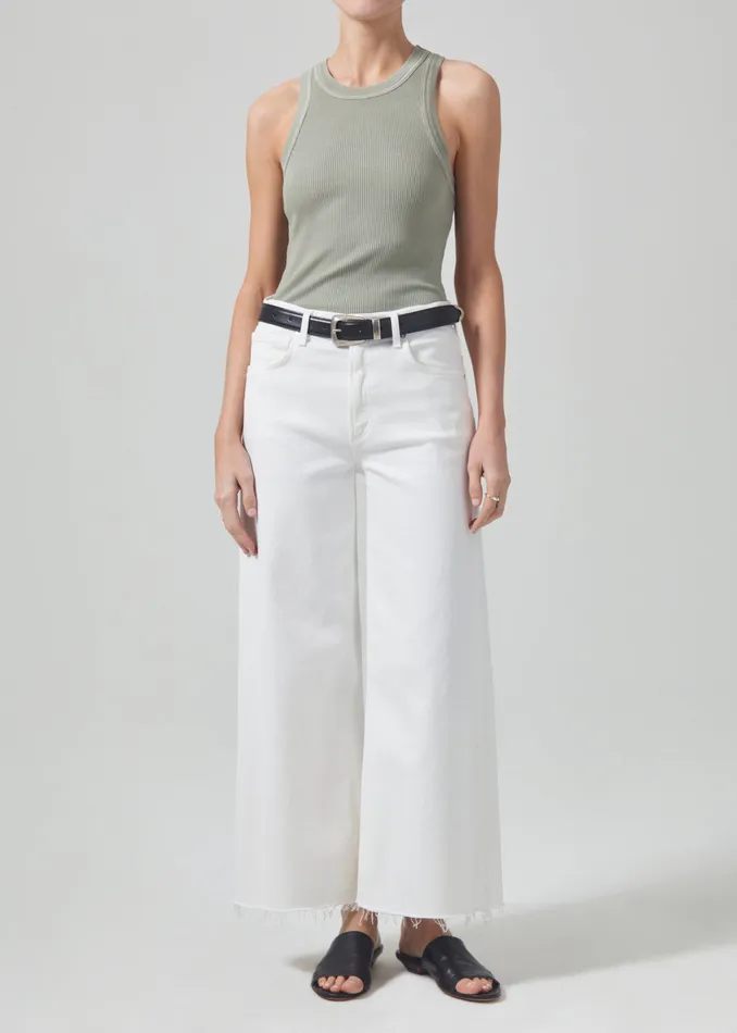 Women Petite Citizens Of Humanity Lyra Wide Leg Crop In White