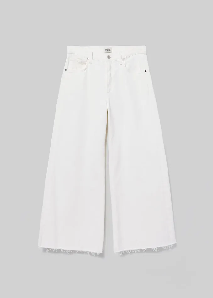 Women Petite Citizens Of Humanity Lyra Wide Leg Crop In White
