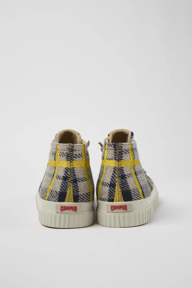 Women Peu Roda Yellow Multicolored Recycled Wool Sneakers Camper Ankle Boots
