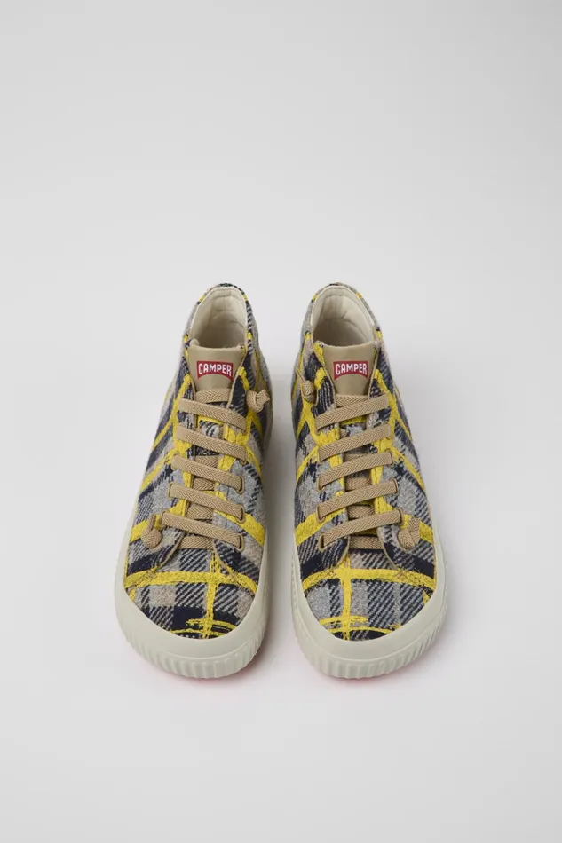 Women Peu Roda Yellow Multicolored Recycled Wool Sneakers Camper Ankle Boots