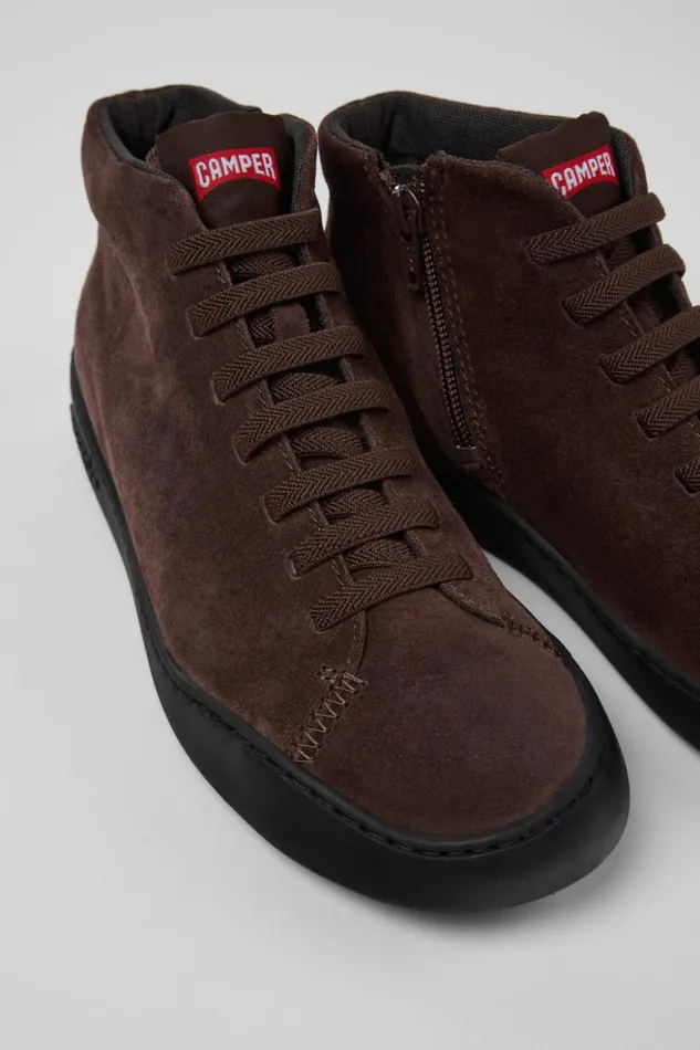 Women Peu Touring Brown Nubuck Ankle Boots Camper Ankle Boots