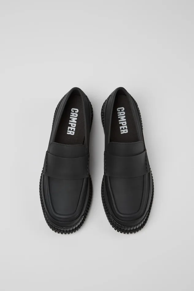 Women Pix Black Leather Moccasin Ballerina Camper Formal Shoes Women Pix Black Leather Moccasin Ballerina Camper Formal Shoes
