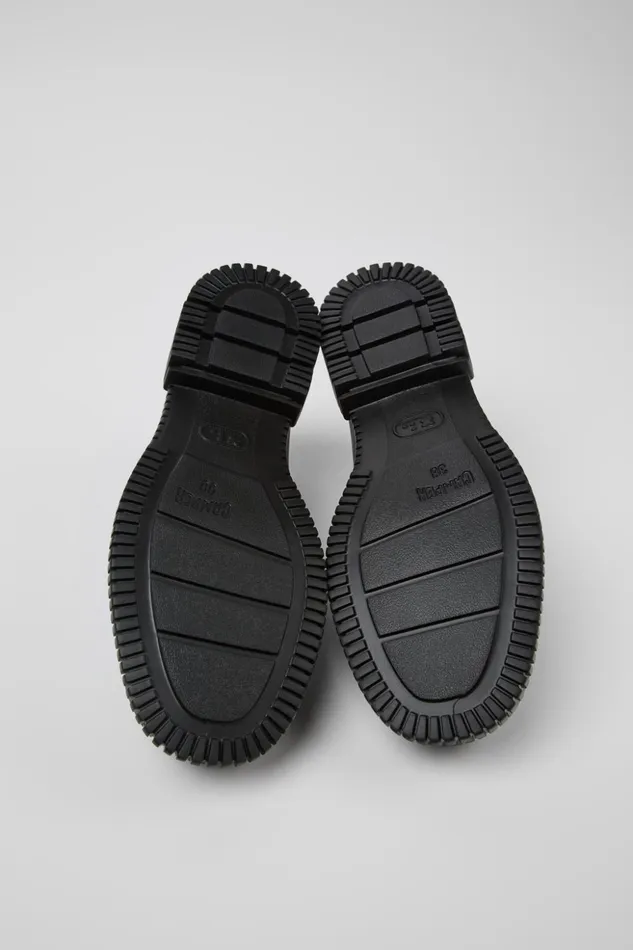 Women Pix Black Leather Moccasin Ballerina Camper Formal Shoes Women Pix Black Leather Moccasin Ballerina Camper Formal Shoes