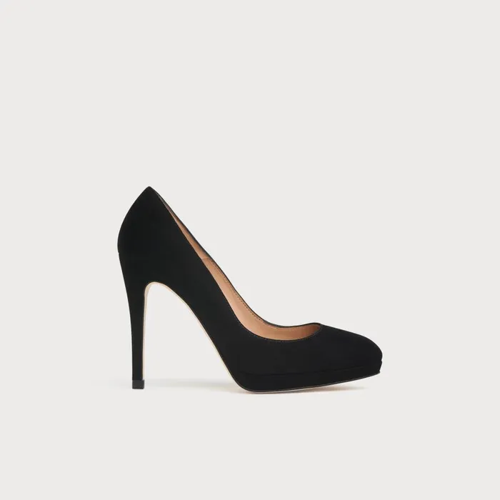 Women Platforms LKBennett Sledge Black Suede Platform Courts Black