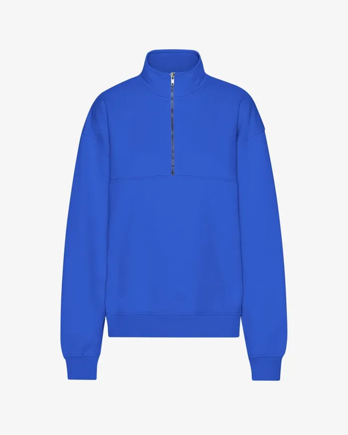 Women Quarter Zips Colorful Standard Organic Quarter Zip Sapphire Blue