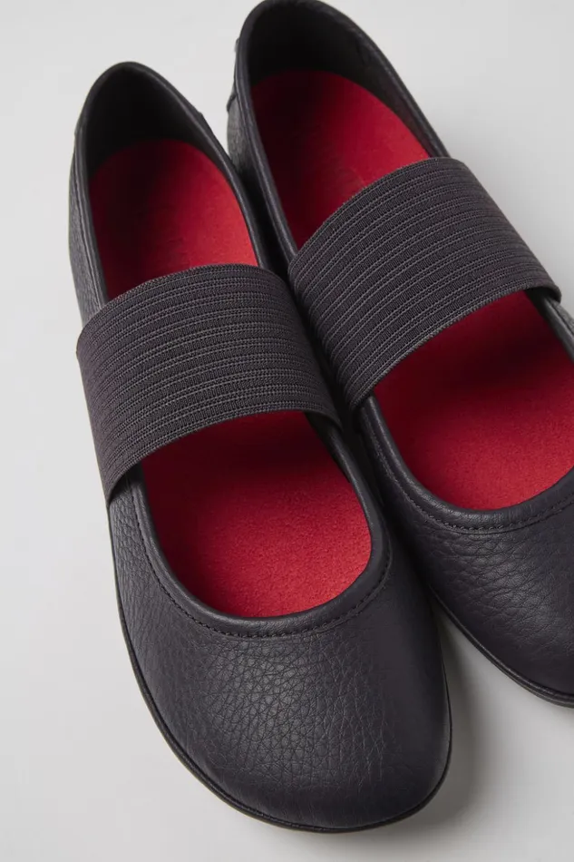 Women Right Purple Leather Mary Jane Camper Ballerinas