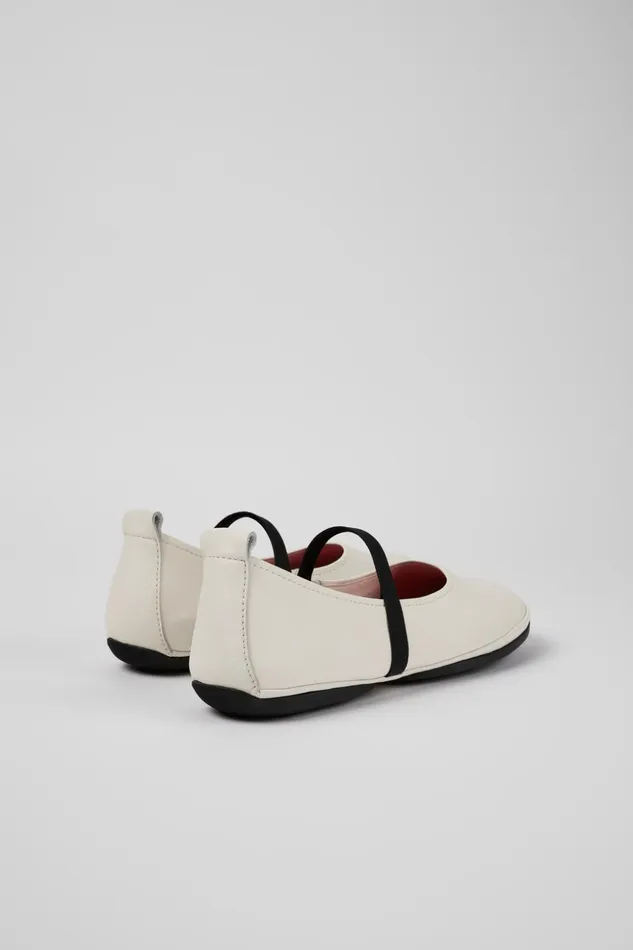 Women Right White Leather Mary Jane Camper Ballerinas Women Right White Leather Mary Jane Camper Ballerinas
