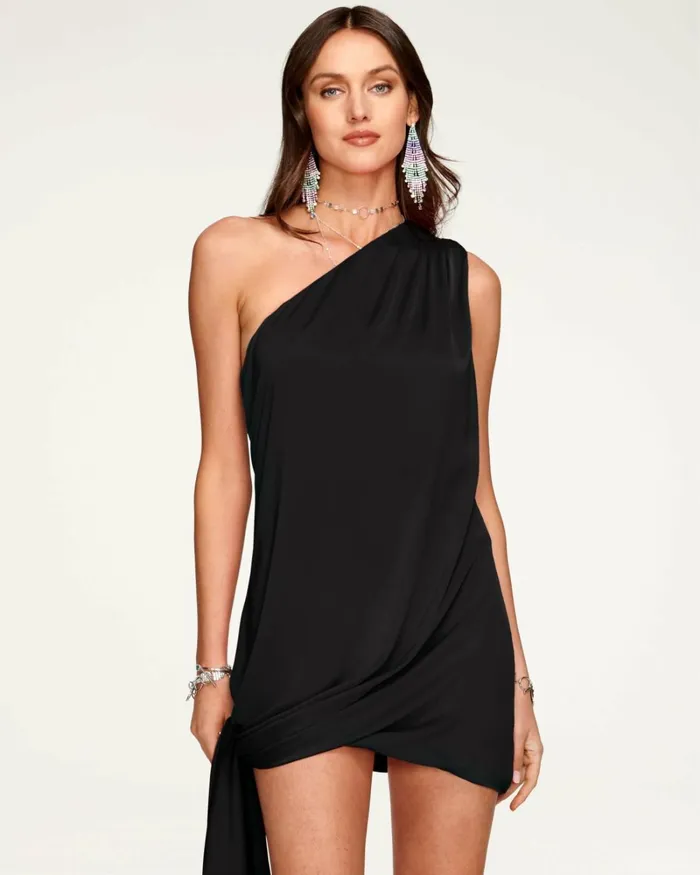 Women Roxanne OneShoulder Mini Dress Black Ramy Brook Dresses Women Roxanne OneShoulder Mini Dress Black Ramy Brook Dresses
