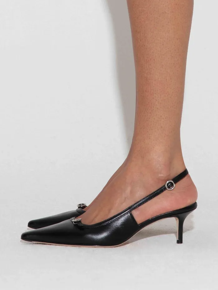 Women Saba Leather Slingback Pumps Aeyde Slingbacks