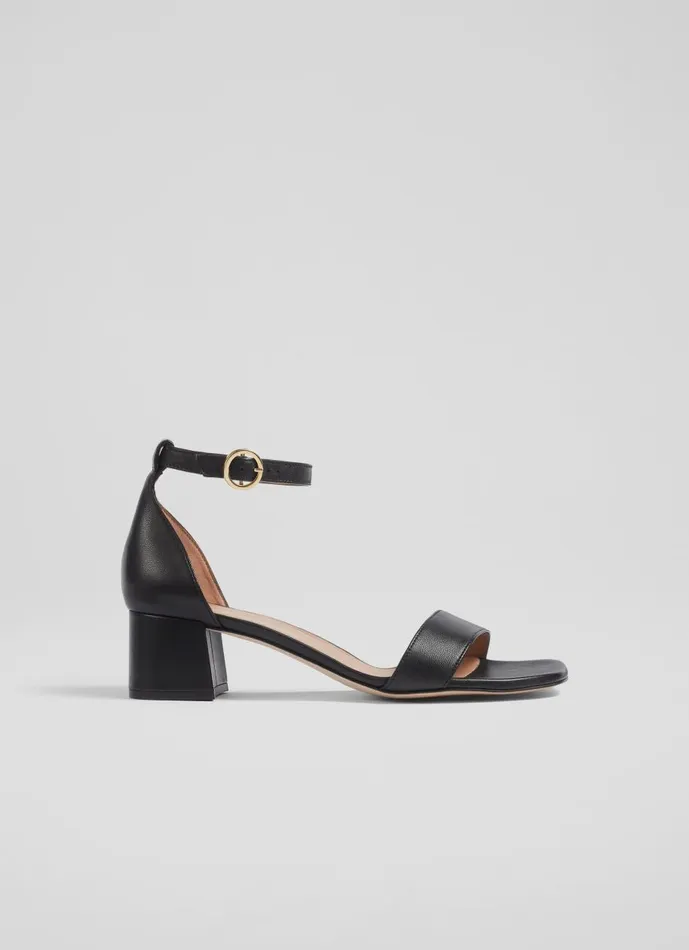 Women Sandals LKBennett Nanette Black Leather Sandals Black