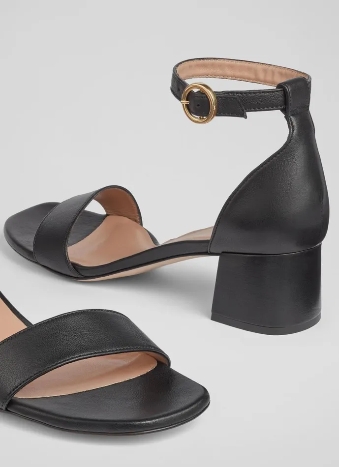Women Sandals LKBennett Nanette Black Leather Sandals Black