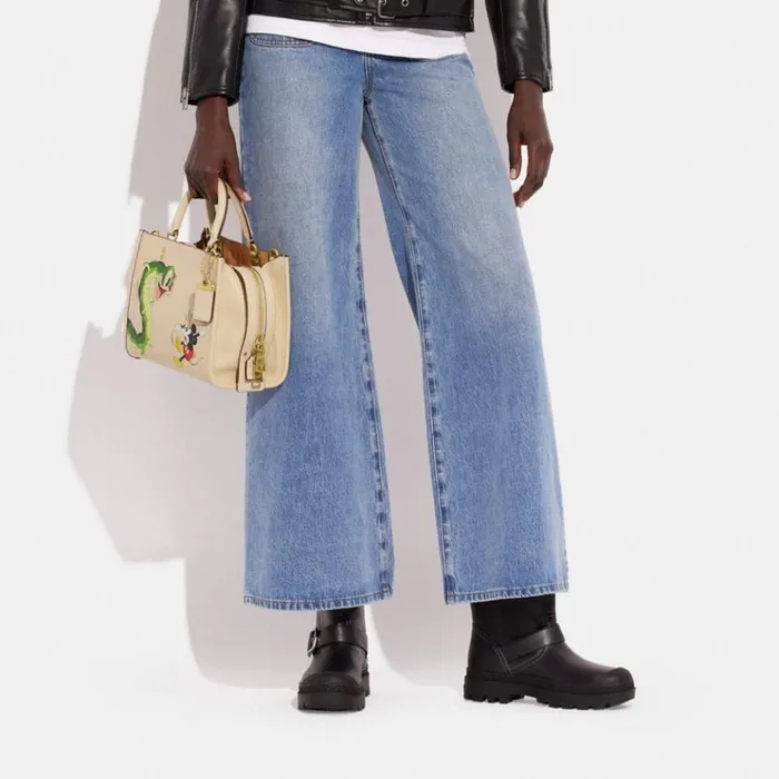 Women Satchels and Top Handles Coach Disney X Coach Rogue 25 In Regenerative Leather With Mickey Mouse And Caterpillar Brassivory