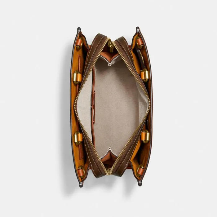 Women Satchels and Top Handles Coach Rogue In Signature Textile Jacquard Brasscocoa Burnished Amb