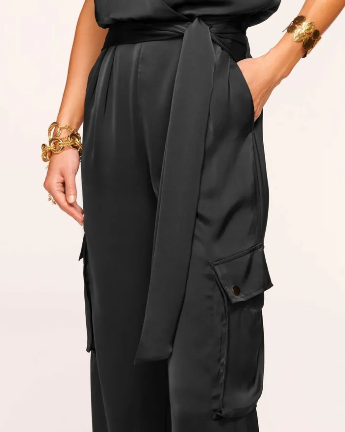 Women Savannah Cargo Jumpsuit Black Ramy Brook Dresses Women Savannah Cargo Jumpsuit Black Ramy Brook Dresses