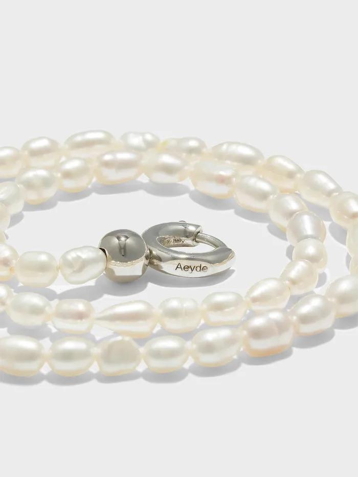 Women Saylor Pearl And PalladiumPlated Necklace Aeyde Necklaces