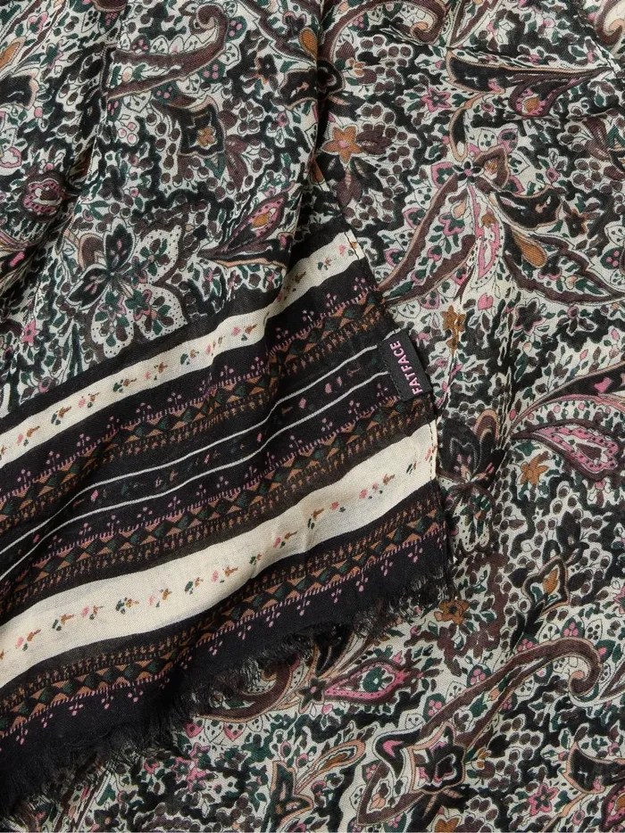 Women Scarves Fat Face Wild Black Ditsy Lightweight Printed Scarf