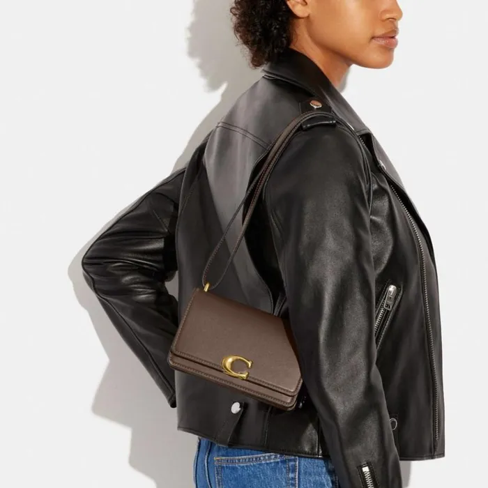 Women Shoulder Bags and Hobos Coach Bandit Crossbody Brassdark Stone