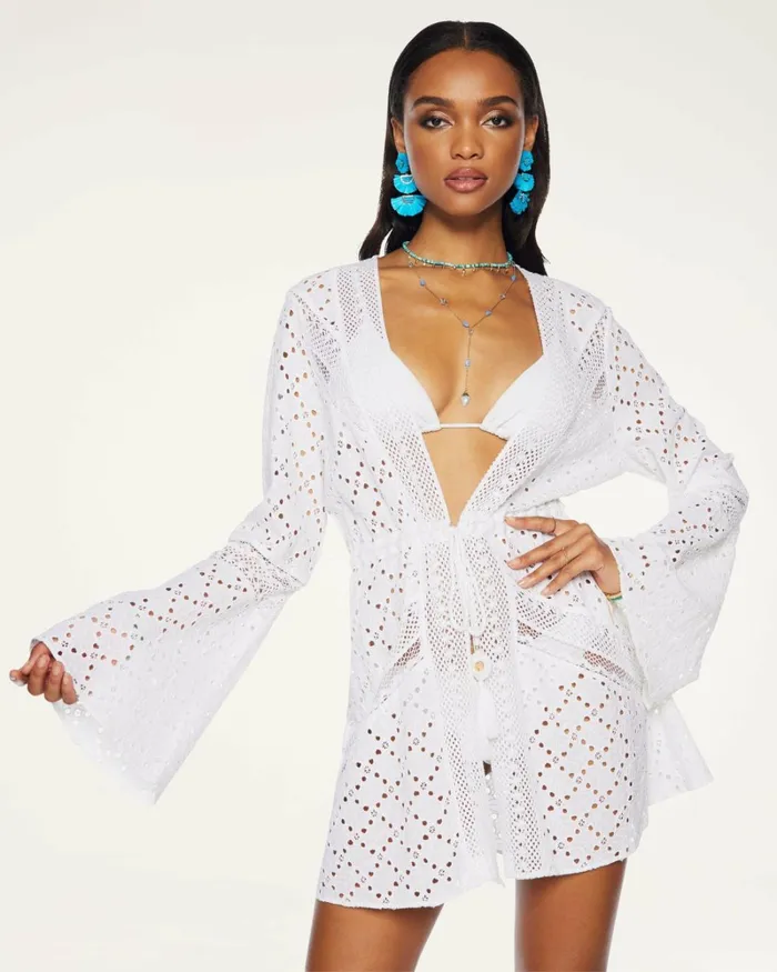 Women Simona Coverup Mini Dress White Ramy Brook Swimwear Women Simona Coverup Mini Dress White Ramy Brook Swimwear