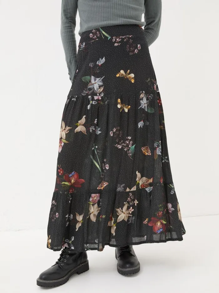 Women Skirts Fat Face Black Anika Moonlit Skirt