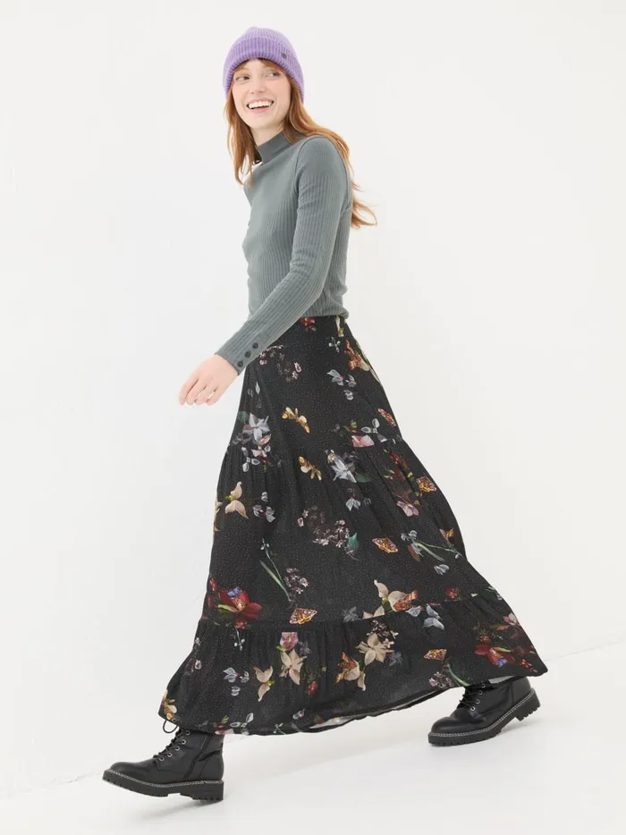 Women Skirts Fat Face Black Anika Moonlit Skirt Women Skirts Fat Face Black Anika Moonlit Skirt