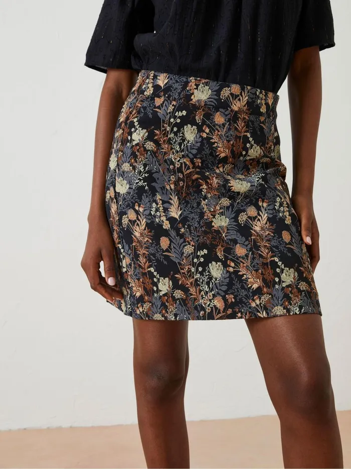 Women Skirts Fat Face Black Cally Jacquard Skirt
