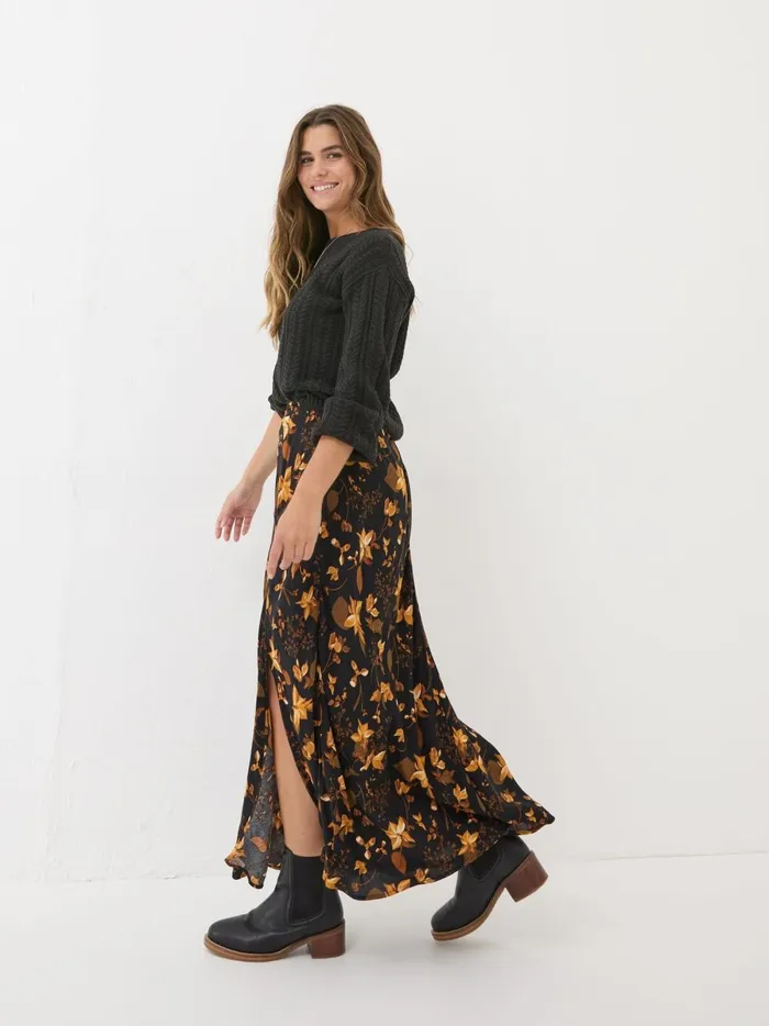 Women Skirts Fat Face Black Willa Floral Skirt Women Skirts Fat Face Black Willa Floral Skirt
