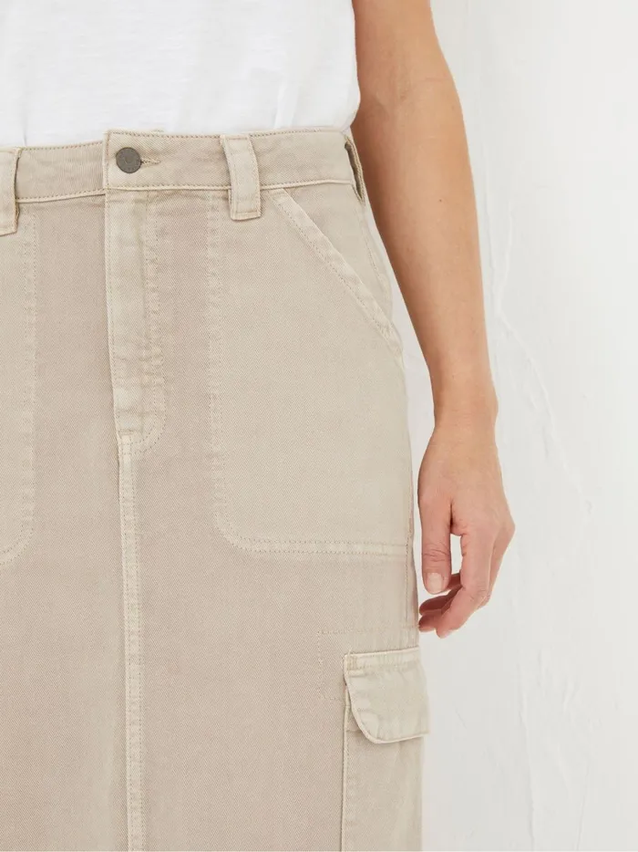 Women Skirts Fat Face Candace Natural Cargo Midi Skirt