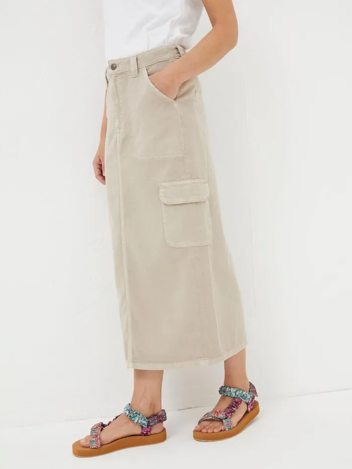 Women Skirts Fat Face Candace Natural Cargo Midi Skirt