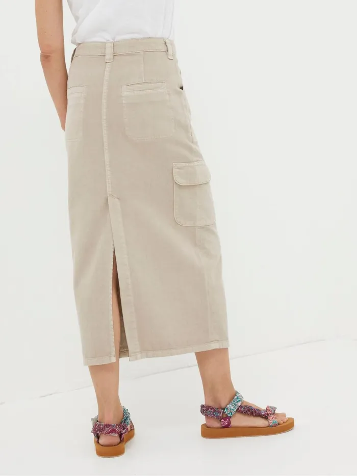 Women Skirts Fat Face Candace Natural Cargo Midi Skirt