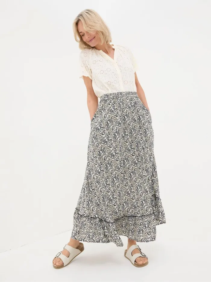 Women Skirts Fat Face Lissy Black Inlay Floral Maxi Skirt