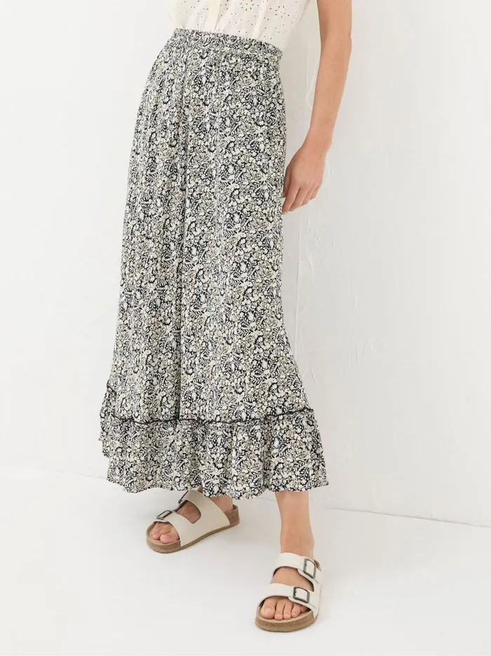 Women Skirts Fat Face Lissy Black Inlay Floral Maxi Skirt