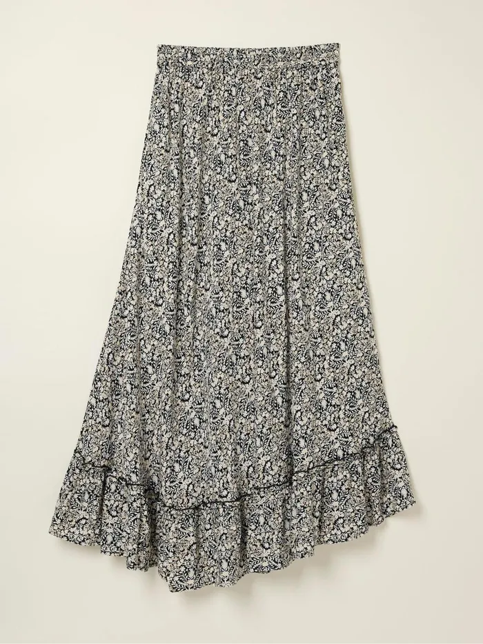 Women Skirts Fat Face Lissy Black Inlay Floral Maxi Skirt