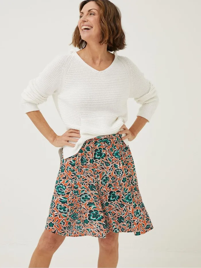 Women Skirts Fat Face Orange Wynne Sketched Floral Skirt