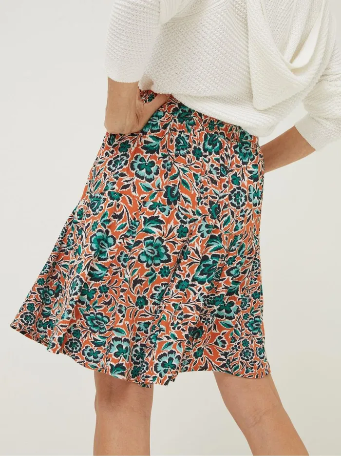 Women Skirts Fat Face Orange Wynne Sketched Floral Skirt