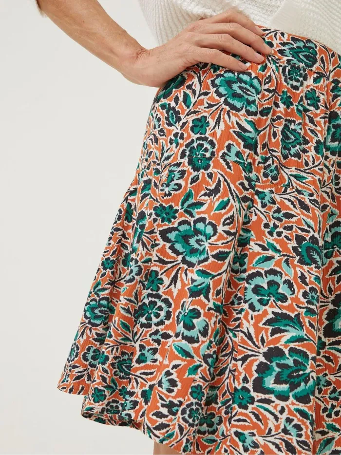 Women Skirts Fat Face Orange Wynne Sketched Floral Skirt