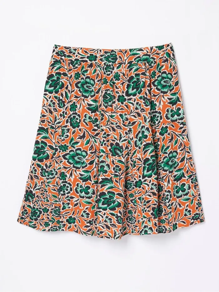 Women Skirts Fat Face Orange Wynne Sketched Floral Skirt
