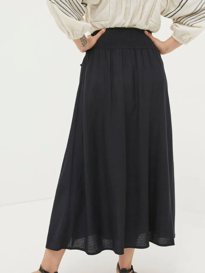 Women Skirts Fat Face Sascha Black Midi Skirt With Linen