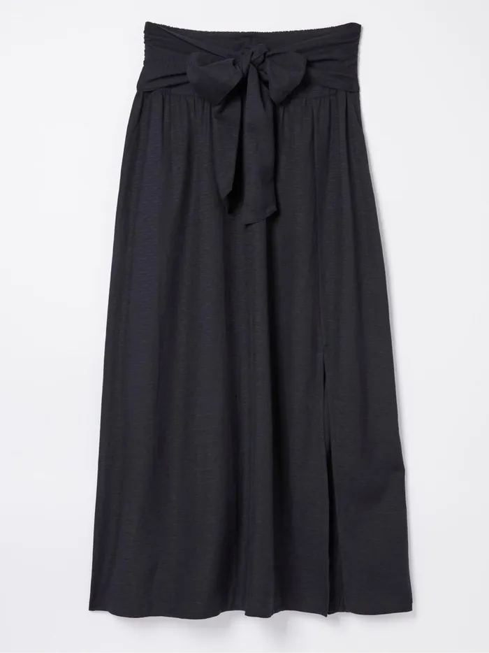 Women Skirts Fat Face Sascha Black Midi Skirt With Linen
