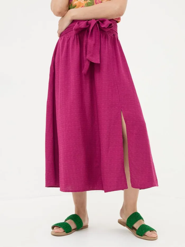 Women Skirts Fat Face Sascha Purple Midi Skirt With Linen