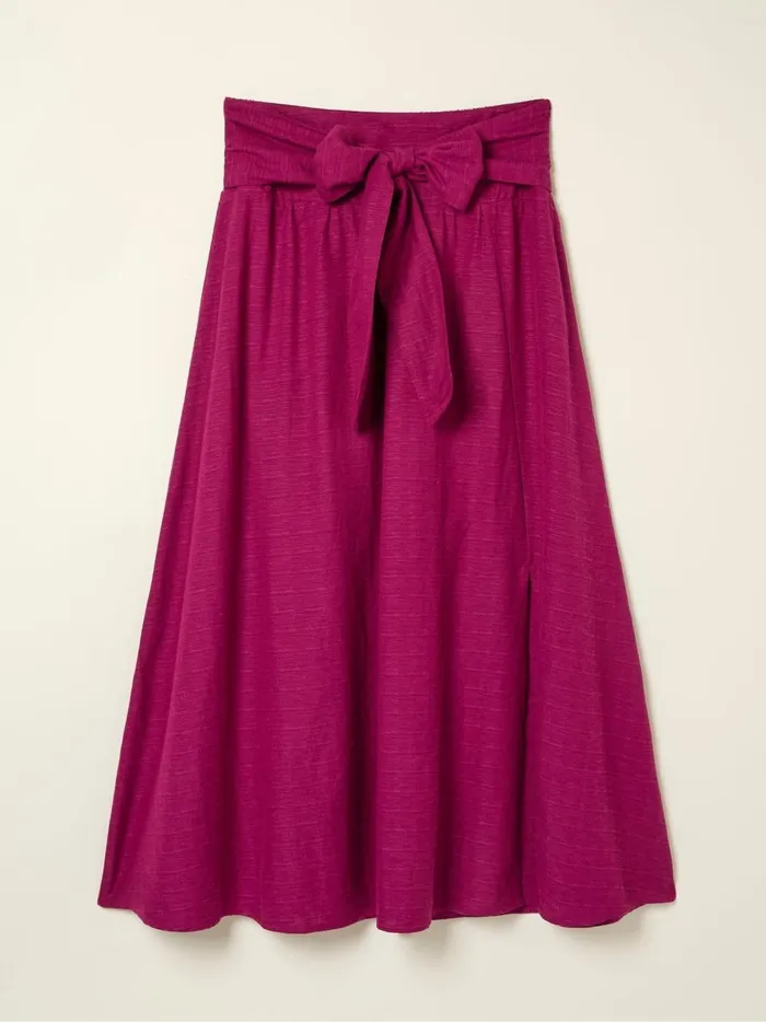 Women Skirts Fat Face Sascha Purple Midi Skirt With Linen