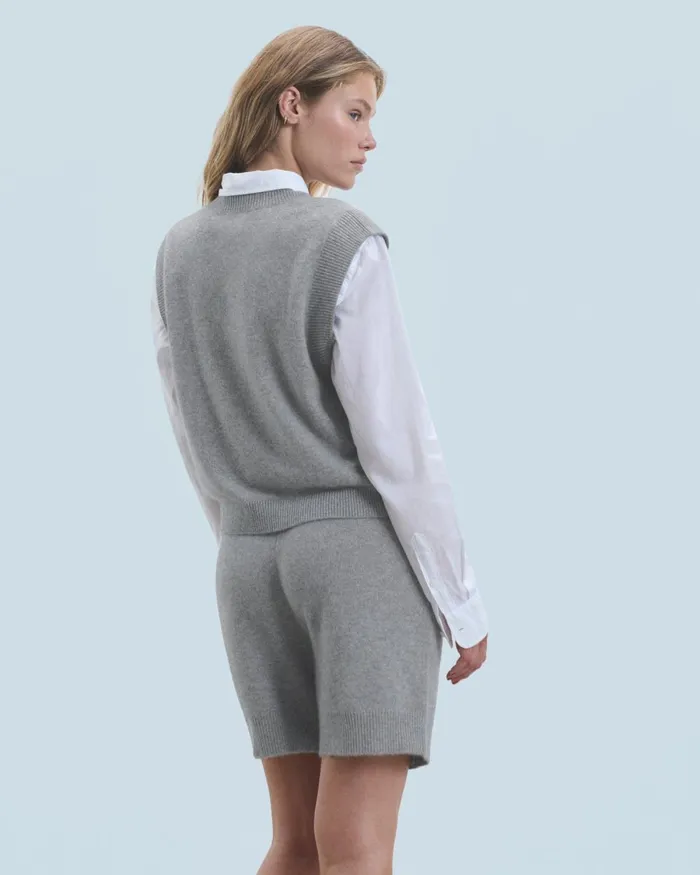 Women Sleeveless Sweaters From Future Light Heart Sleeveless Sweater Dark Heather Gray