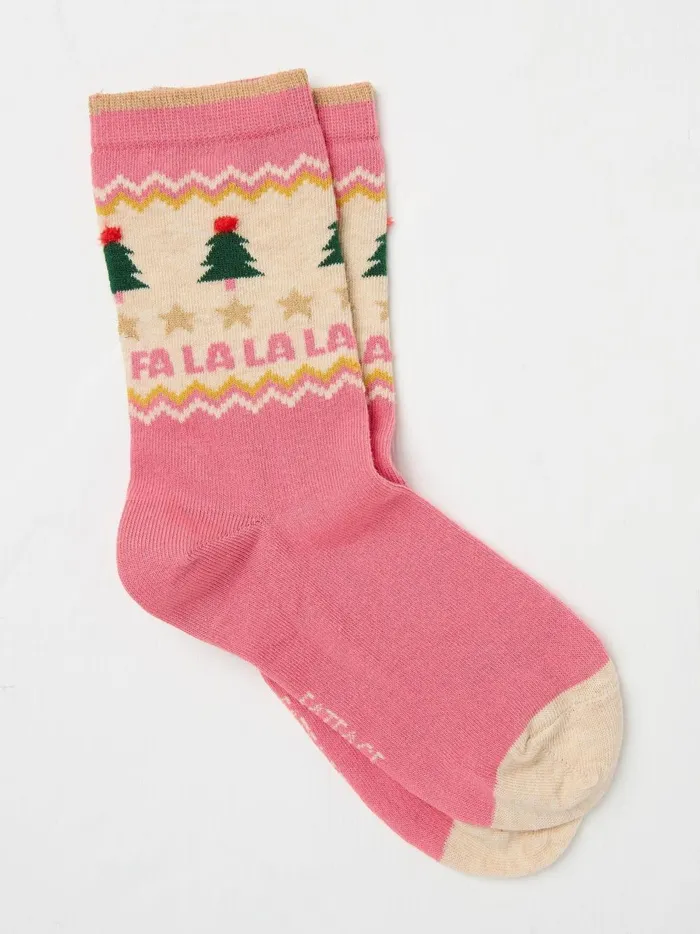 Women Socks and Tights Fat Face Pink Fa La La Socks 1 Pack
