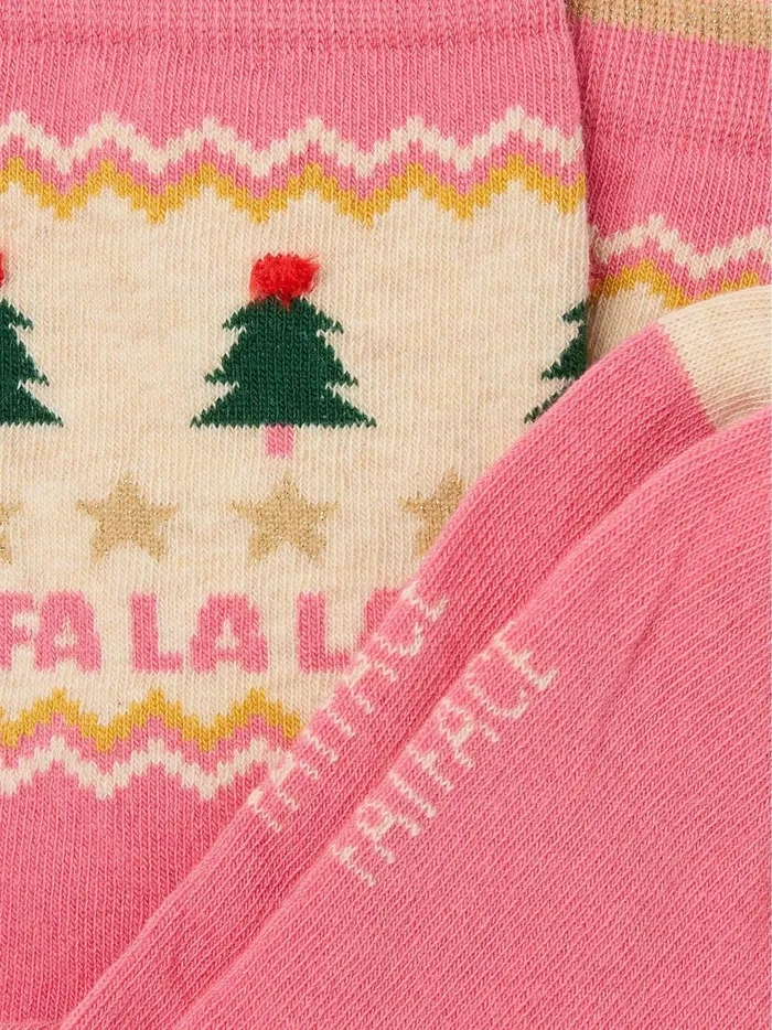 Women Socks and Tights Fat Face Pink Fa La La Socks 1 Pack