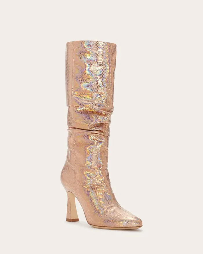 Women Squeen Heeled Metallic Boots Rose Gold Ramy Brook Shoes