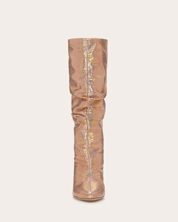 Women Squeen Heeled Metallic Boots Rose Gold Ramy Brook Shoes