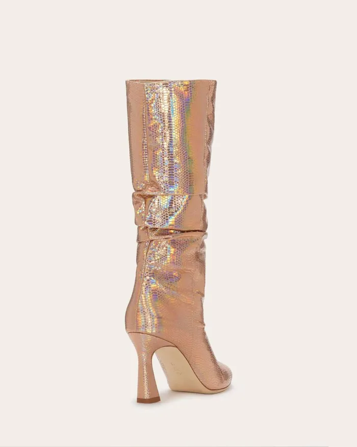 Women Squeen Heeled Metallic Boots Rose Gold Ramy Brook Shoes