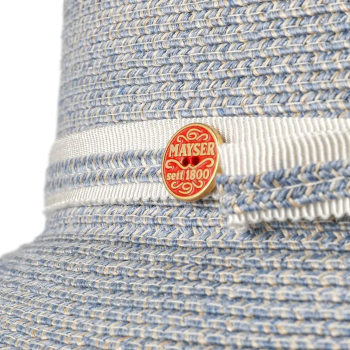 Women Straw Hats Mayser Jana Linen Hat With Hemp Blue Women Straw Hats Mayser Jana Linen Hat With Hemp Blue