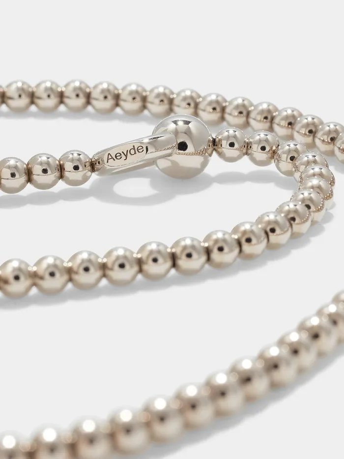 Women Syd Ball Chain PalladiumPlated Necklace Aeyde Necklaces